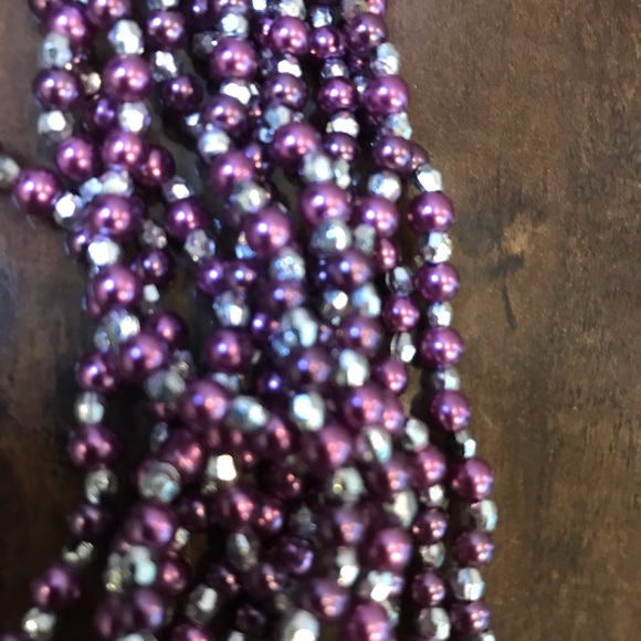 Gorgeous Sparkly Purple/Silver Beaded Necklace - Picture 7 of 7